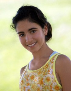 Indian thirteen year old girl smiling